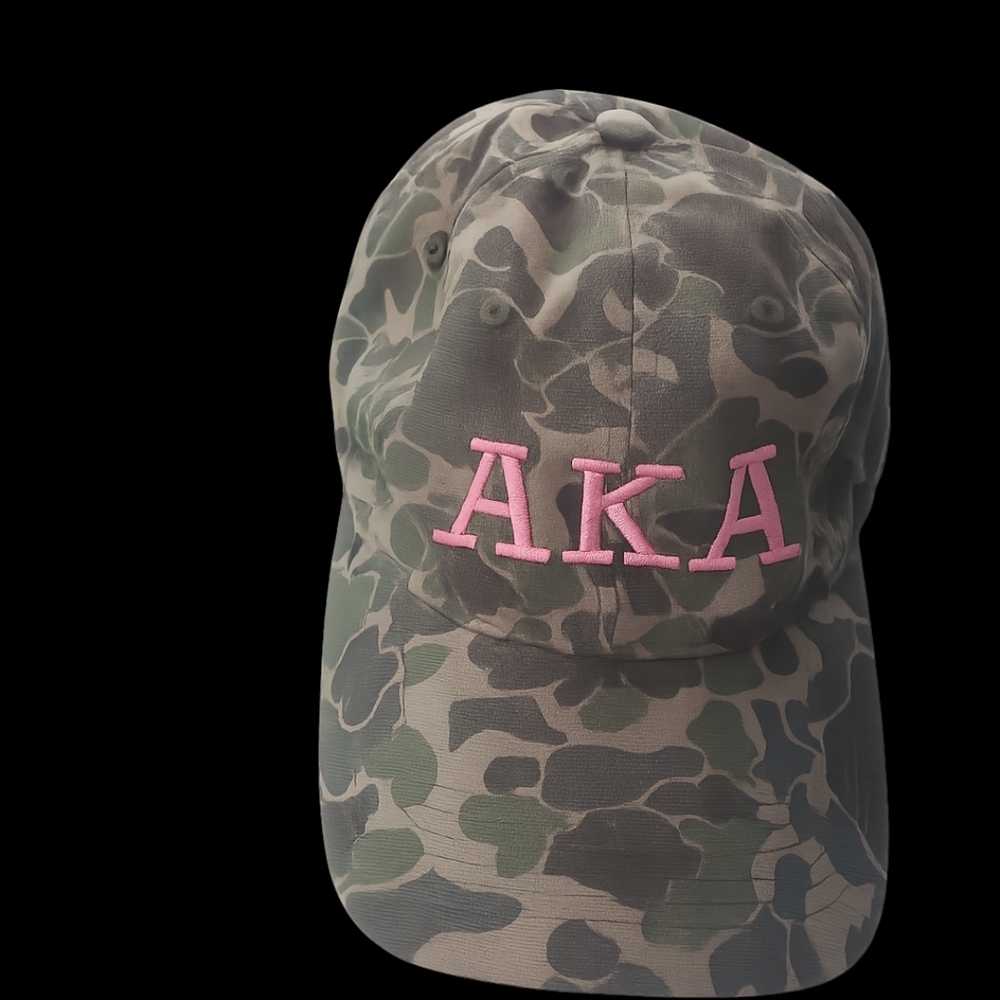 Camouflage Baseball Cap with Pink AKA Embroidery